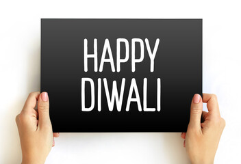 Happy Diwali text on card, concept background