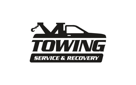 Illustration vector graphic of towing truck service logo design suitable for the automotive company