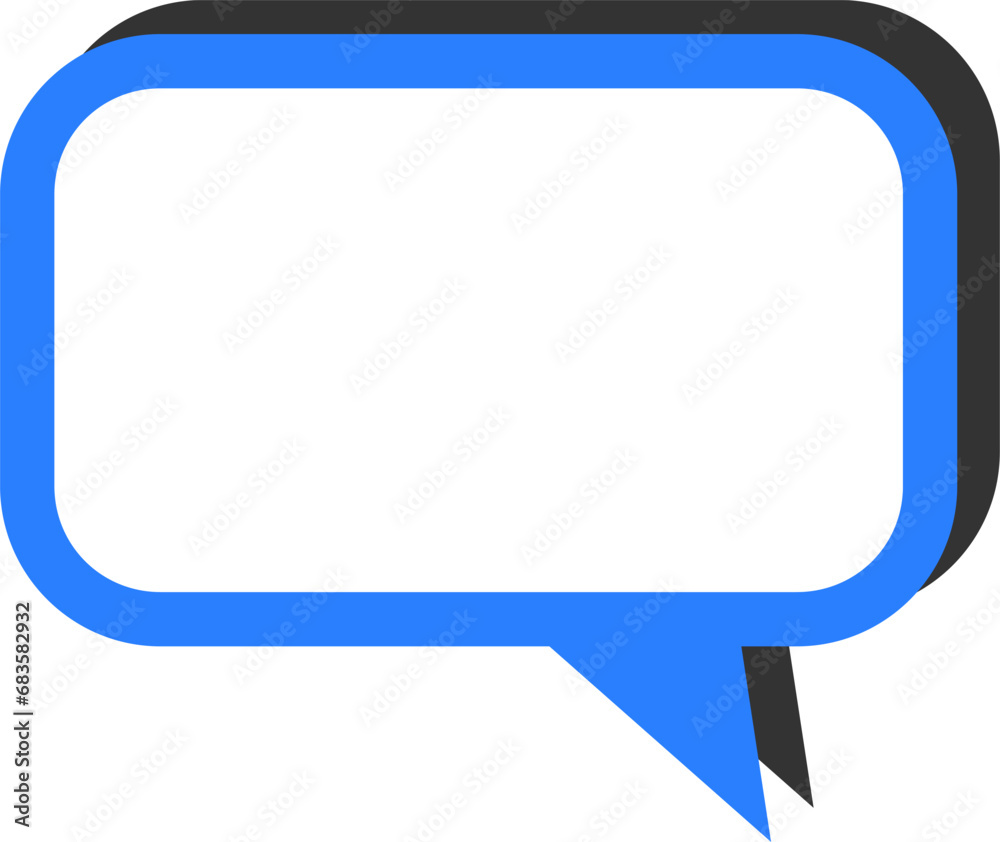 Poster blank speech bubble cloud message symbol element icon with empty space for text and 3d style shadow 