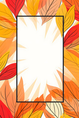 Abstract Orange Fall leaves background. Invitation and celebration card.