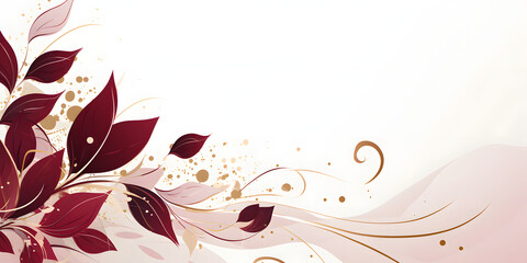 Abstract Maroon floral background. VIP Invitation and celebration card.