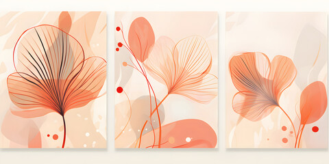 Abstract Peach color floral background. VIP Invitation and celebration card.