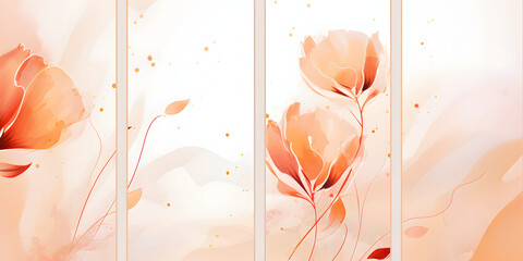 Abstract Peach color floral background. VIP Invitation and celebration card.