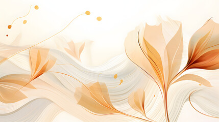 Fototapeta na wymiar Abstract Tan color floral background. VIP Invitation and celebration card.