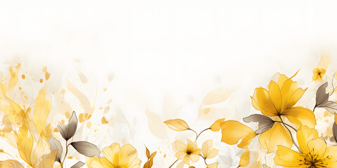 Abstract Yellow floral background. VIP Invitation and celebration card.