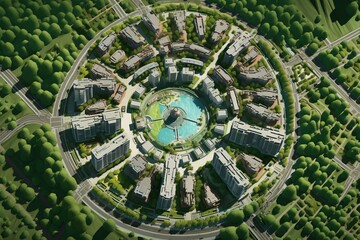 Aerial Masterplan of Green and Sustainable City using generative AI 
