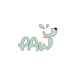 Pae dog animal text typo logo design business solution abstract vector brand flat Icon design vector modern minimal style illustration emblem sign symbol logotype typography