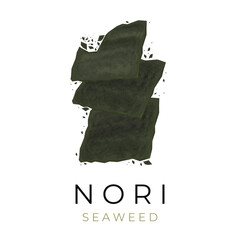 Crunchy Dried nori seaweed sheets Vector Illustration Logo © Ricky