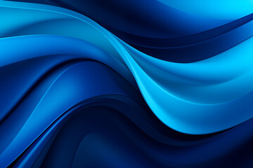 Blue background with waves - Generative AI