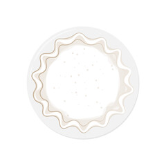 Custard pie or pumpkin pie line art illustration logo