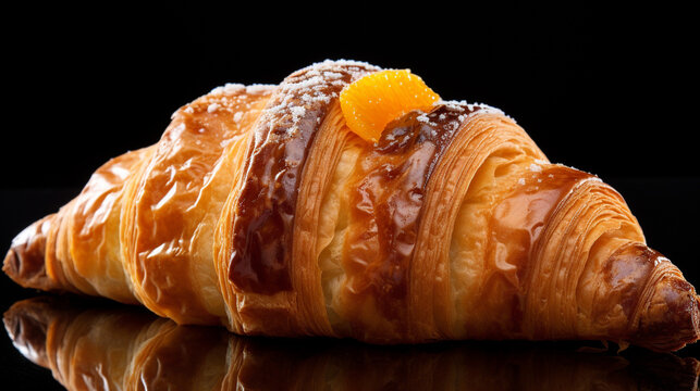 croissant isolated on white background HD 8K wallpaper Stock Photographic Image 