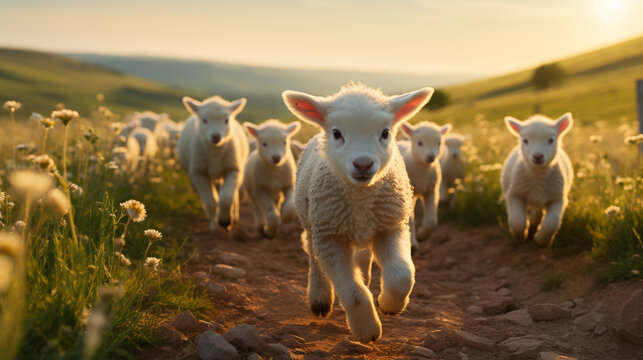 sheep in the field HD 8K wallpaper Stock Photographic Image 