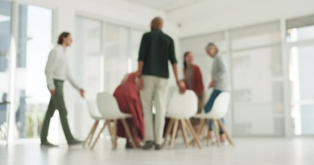 Counseling, welcome and people with handshake in support group for help, hope or healing. Therapy, hello and man shaking hands with therapist in a circle for mental health, addiction or trauma
