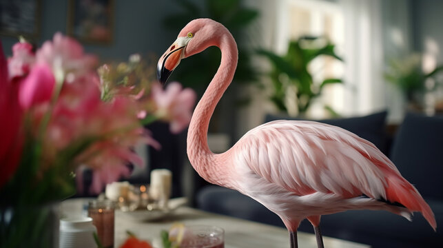flamingo in the zoo HD 8K wallpaper Stock Photographic Image 