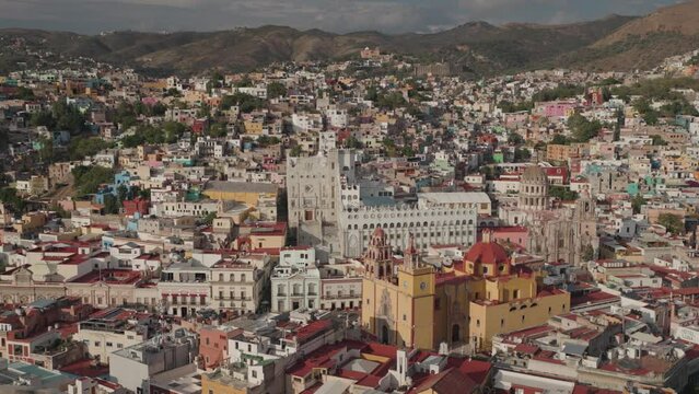 Panoramic View of Guanajuato City Mexico from Monumento Al Pipila Hill