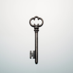 An old key on white background