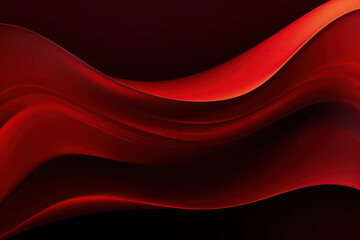 Abstract red background with smooth wavy lines. 
