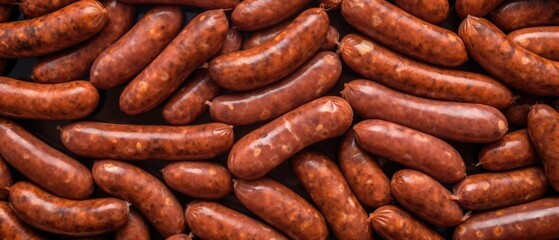 Chorizo sausage background full frame banner