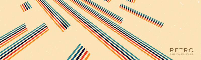 Abstract lines background in retro groovy 1970s style. Vector files are suitable for wall wallpapers, car wallpapers and textiles