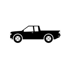 Pickup car icon vector. Countryside delivery car silhouette for icon, symbol and sign. Pickup car for transportation, shipment, delivery, package or transit