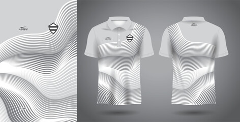 white and gray polo sport sublimation jersey template - obrazy, fototapety, plakaty