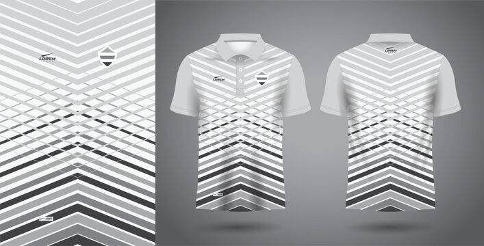 White And Gray Polo Sport Sublimation Jersey Template