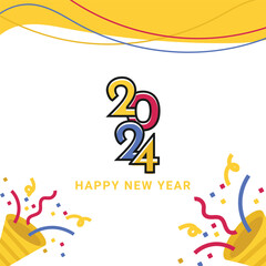 Happy new year 2024 design vector background template