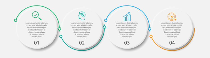 Vector infographic thin line circuler design label with icons Template.Inforgraphic Template. Business concept with 4 steps. suitable for your business presentation - obrazy, fototapety, plakaty