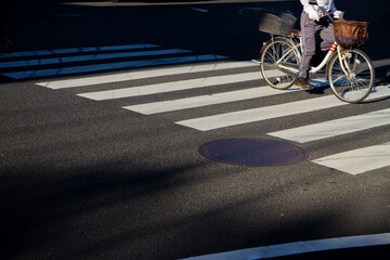 bike lane in the city, Japan