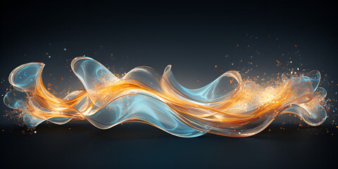 A colorful wavy transparent fabric looking smoke background for web banners  covers . Web Banners Adorned with Transparent Color Waves . - obrazy, fototapety, plakaty