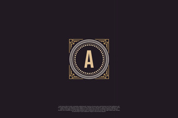 Old vintage label frame art deco square ornament logo antique label decorations. Vector design element