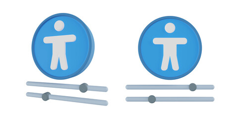 3d accessibility, content management system 3d render icon illustration, high quality render, transparent background