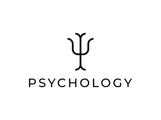 minimal psychology symbol line logo design