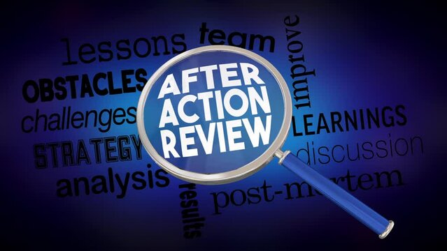 AAR After Action Review Process Magnifying Glass Improvement Results 3d Animation