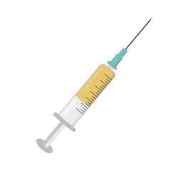 Syringe icon vector illustration. Doctors often use syringes to prevent and treat malignant diseases.