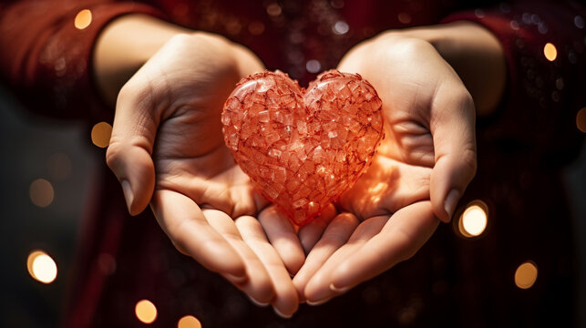 heart in hands HD 8K wallpaper Stock Photographic Image 