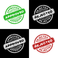 Approved and rejected rubber stamps illustration - obrazy, fototapety, plakaty