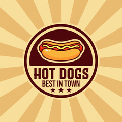 Hot dog logo design template