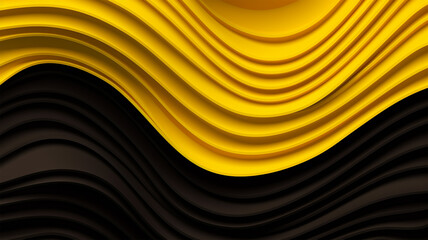 black and yellow wave background, generative ai
