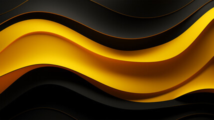 black and yellow wave background, generative ai
