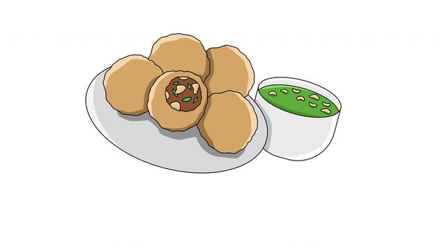 Animated video of a typical Indian panipuri icon