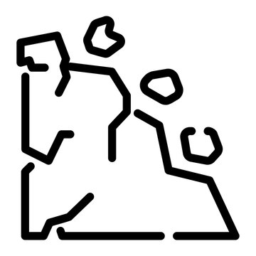 black rocks falling outline clip art preview