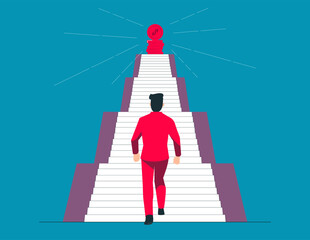 Self growth and personal development progress stages. Business goal vector illustration