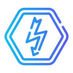 high voltage Line Gradient Icon