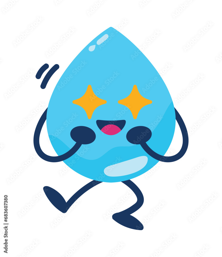 Sticker water day drop kawaii celebrating