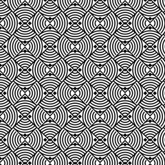 Abstract vector seamless pattern and swatches oriental line texture on white background wallpaper geometric diagonal fabric waves set of design elements	