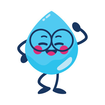 water day drop character isolated