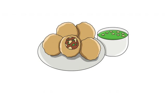 Animation forms a typical Indian panipuri icon