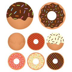 Donut Doughnut Food Clipart Cartoon Set
