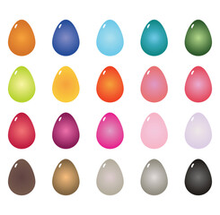 Colorful Egg Design Clipart Set
